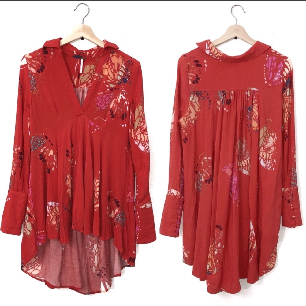 Free People Floral Tunic Top